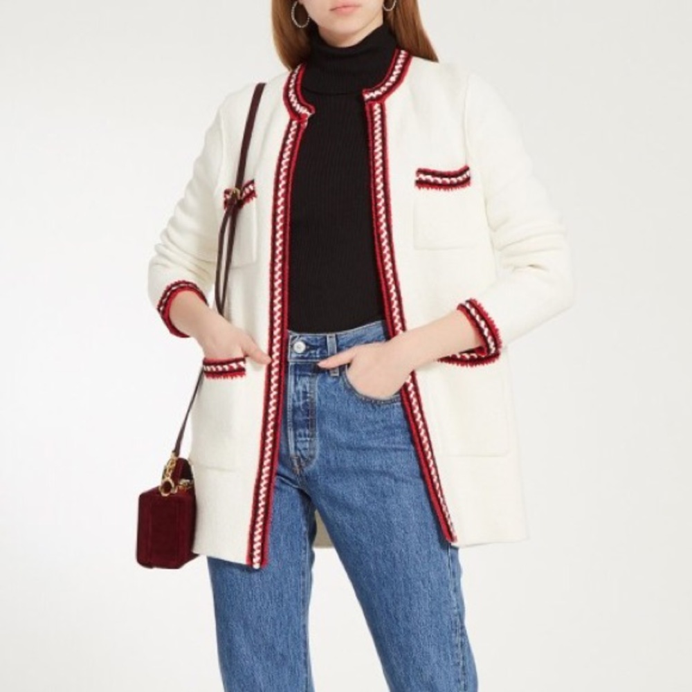 Sandro three color trimmed cardigan Luce